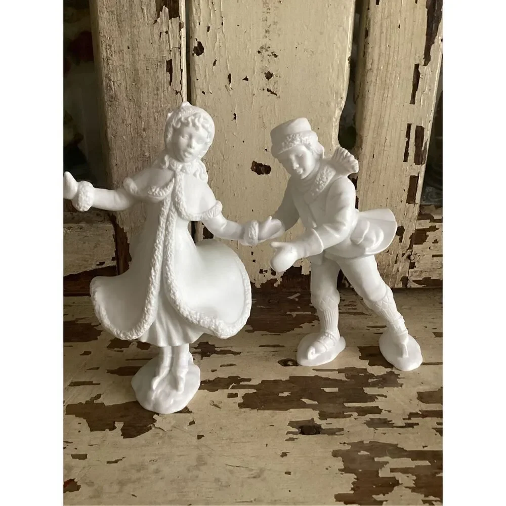Department 56 Porcelain Winter Waltz Skaters Silhouette Holidays Retired